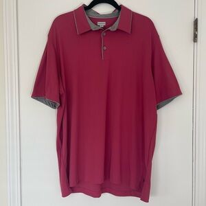 Ashworth Men's Soft‎ Golf Polo Shirt Size Large Brick Red & Gray